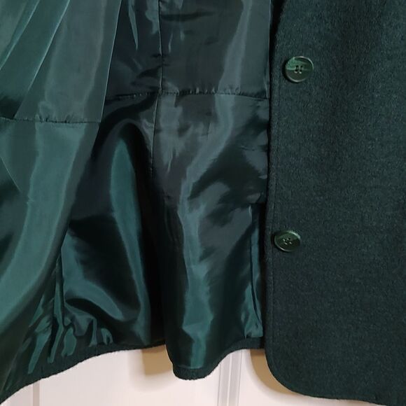 Talbot's Green Wool Blend Coat Jacket Size 16 - Picture 8 of 8